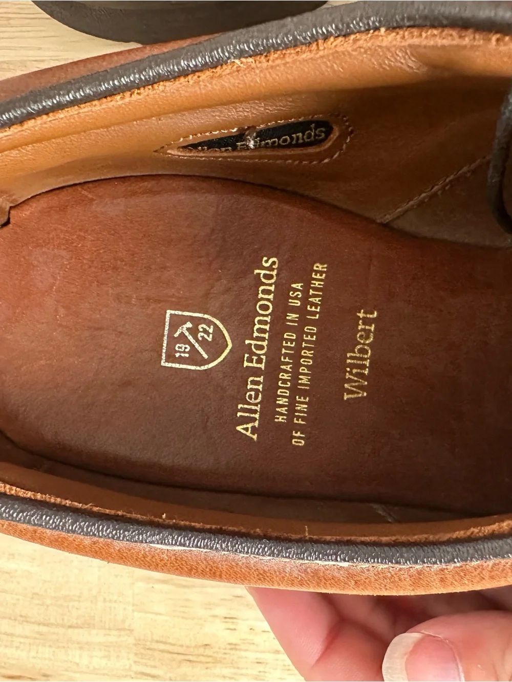Allen Edmonds Brown Leather Derby Shoes with Black Laces